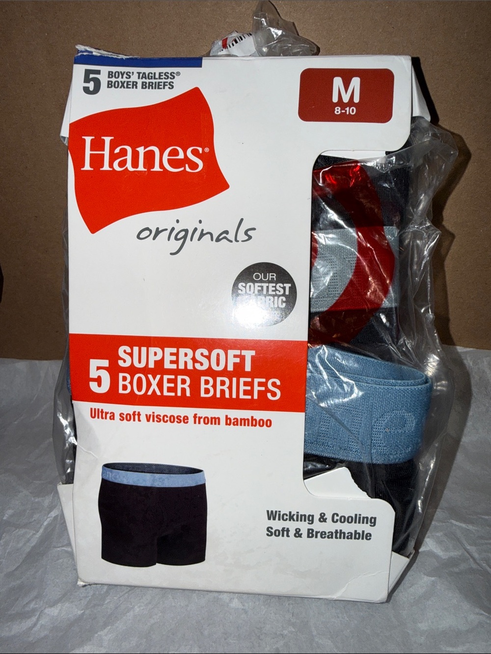 Hanes Boys Supersoft Boxer Briefs -   (5-Pack) M
